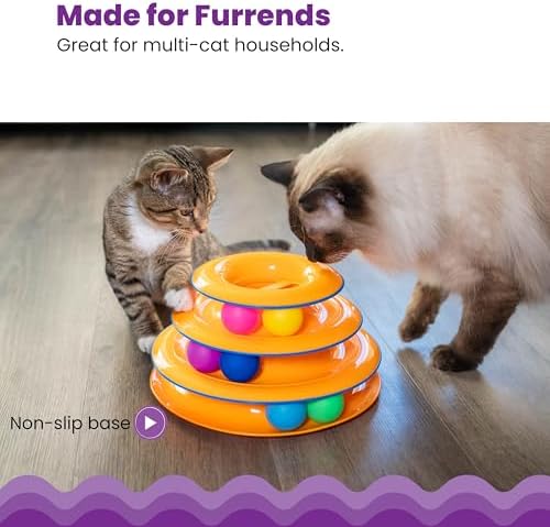 Catstages Tower of Tracks Interactive Cat Toy, 6 Spinning Balls, 10" x 5.3" - Image 4