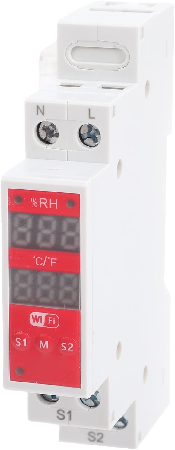 Fafeicy Smart Temperature Humidity Switch WiFi Thermometer Hygrometer with Dual Screen Industrial Sensor for Incubators Breeding Farms HVAC