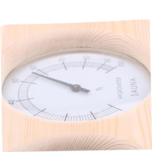 Toyvian Wooden Hygrothermograph for Sauna Thermometer Humidity Temperature Read Pointer