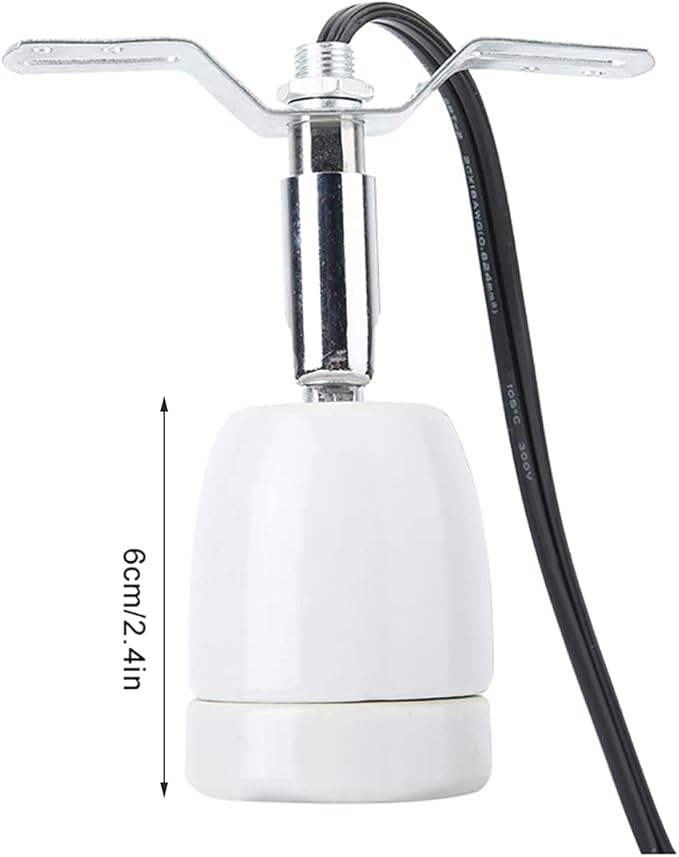 Reptile Base Bulb Holder E27 Rotatable Socket, 300W Reptile Light Fixture Adjustable Lamp Holder, Solid Metal and Ceramic Reptile Lamp Fixture for Lizard Turtle Tortoise Reptile