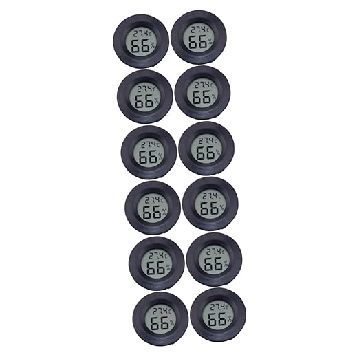 Abaodam 12pcs Reptile Pet Box Temperature Monitor Digital Humidity Compact Room Thermometer