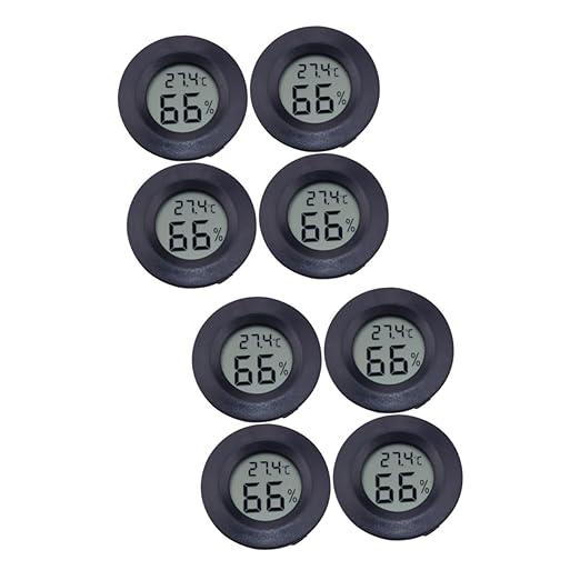 Abaodam 8pcs Portable Digital Hygrometer Thermometer Reptile Pet Box Humidity Temperature Humidity for House
