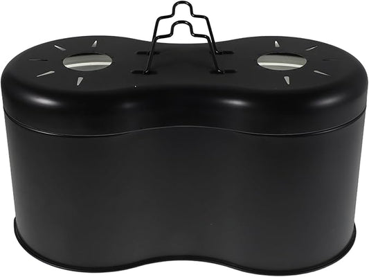 ibasenice Dual Reptile Lamp Fixture with Independent Switches - UVB & Basking Bulb Holder for Glass Terrarium Habitat - No Bulb & Power Cord