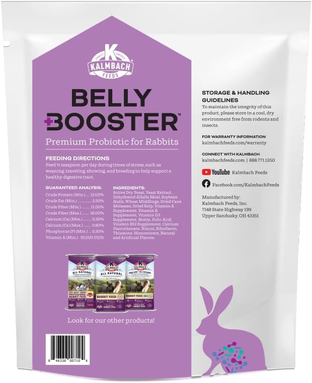 Kalmbach Feeds Belly Booster Premium Probiotics for Rabbits, 2 lb Bag