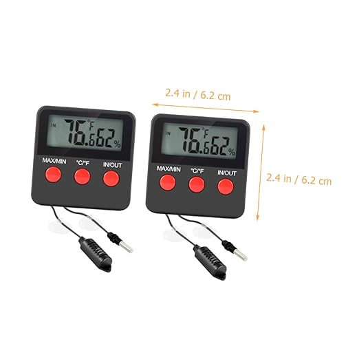 POPETPOP 2sets Digital Temperature and Humidity Gauge for Reptile Tanks Accurate Hygrometer for Lizard Snake and Enhanced Monitoring