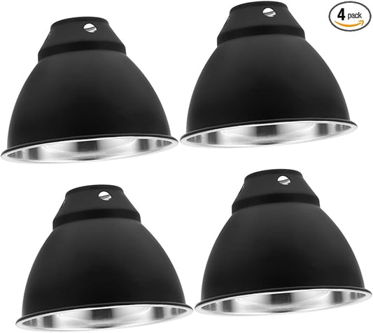 Cabilock 4pcs Reptile Heat Lamp Shade Reflector for Terrarium Insulated Design Easy to Install Compatible Various Reptile Tanks Thick Reflective Dome