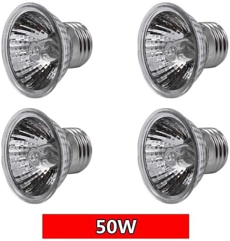 UVA+UVB 25/50/75W Reptile Heat Basking Light Bulb Lamp for Reptiles (50W - 4PCS)