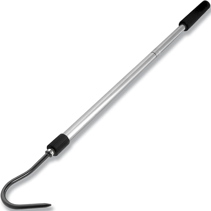 Snake Hook, 35"-65" Reptile Snake Hook Heavy Duty Long for Ball Python Rattlesnakes Rattle Copperhead Removal with Sponge Grip and Stainless Steel Rubber Tip Hook
