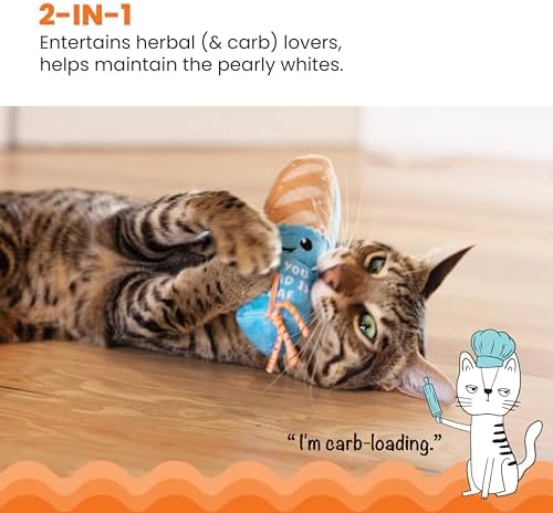 Catstages Loaf Kicker Interactive Cat Toy with Catnip & Dental Mesh, 6.5" - Image 2