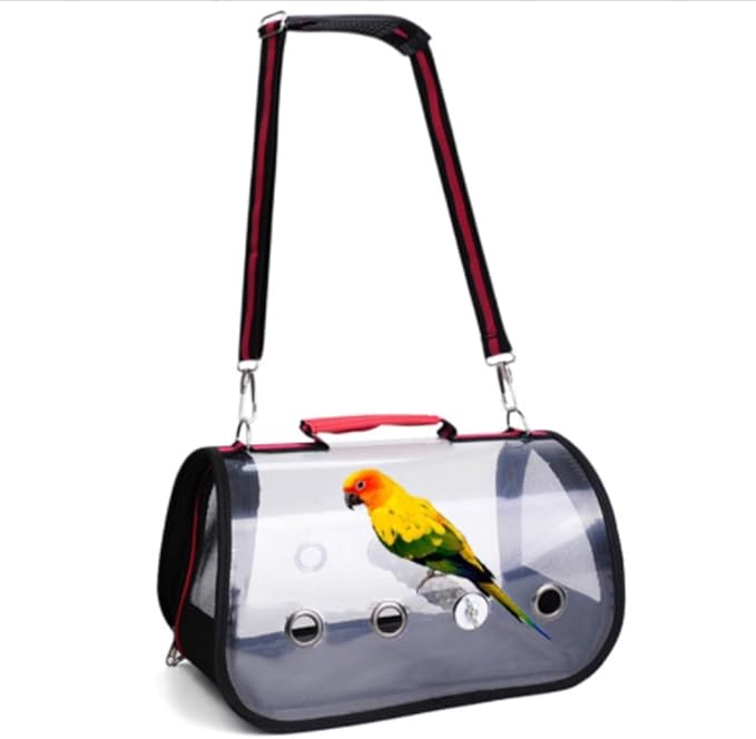 Birdcage Portable Birdcages Clear Pet Bird Carrier Breathable Travel Bird Cage Lightweight Bird House Carrier Bird Flight Cage(Blue,L)