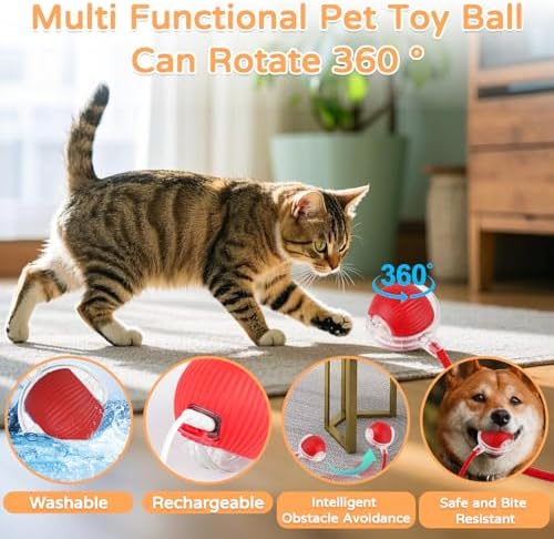 Goosheep 2PK Automatic Rolling Interactive Cat Toys Ball for Indoor Cat Dog - Image 6