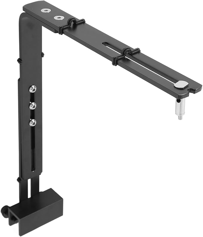 Zunate Aluminum Alloy Fish Tank Light Stand, Adjustable Height Aquarium Lamp Bracket for Reptile Lighting with Minimalist Design and Easy Installation, Silver (Black)