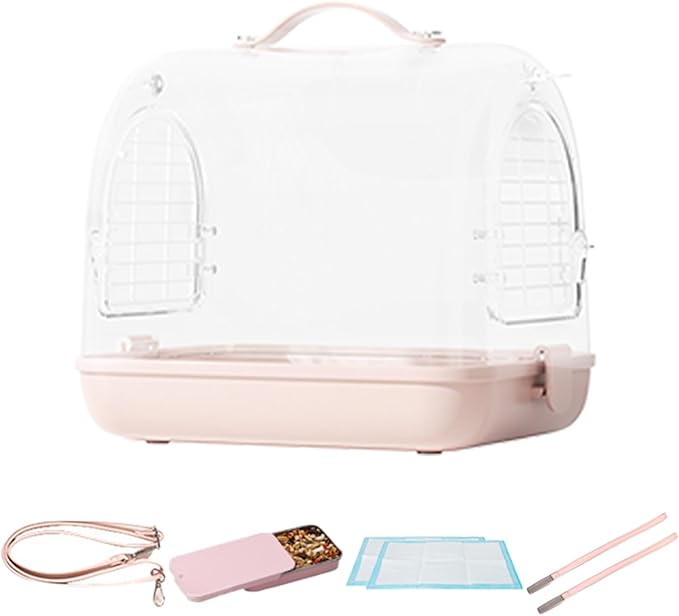 Clear Transport Carrier - Pet Bird Backpack, Lightweight Bird Tote | Ventilated Conure Travel Bag, Removable Parakeet Crate, Travel Accessory for Lovebirds