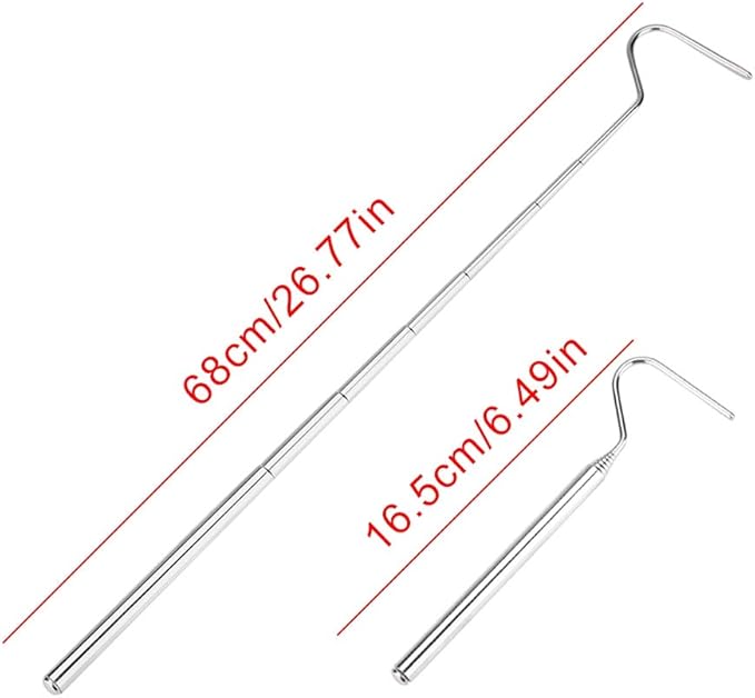 Asixxsix Reptile Catcher, Stainless Steel Reptile Capture Hook, Tough and for Moving Small Snakes Pet Shop Reptile Collecting Wild Snakes