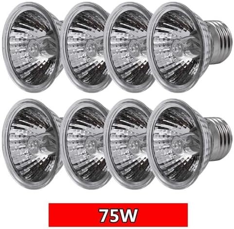 UVA+UVB 25/50/75W Reptile Heat Basking Light Bulb Lamp for Reptiles (75W - 8PCS)