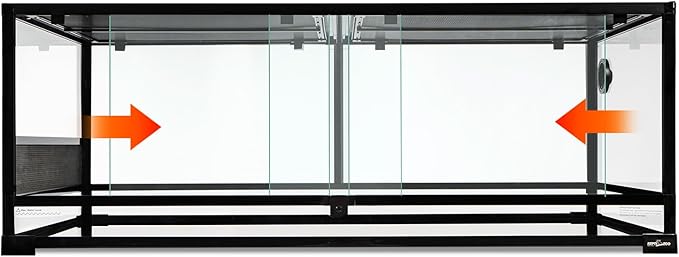 REPTI ZOO 85 Gallon Glass Reptile Terrarium 48" x 24" x 18", 2 in 1 Detachable Terrarium with Double Hinge Door & Top Screen Ventilation, Reptile Habitat Tank for Bearded Dragon, Ball Python, Gecko