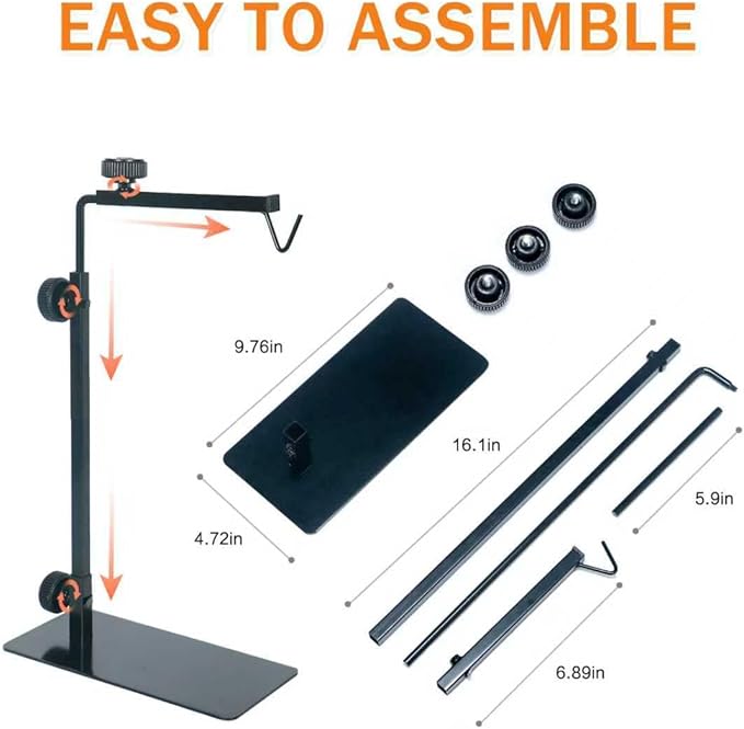 Adjustable 13-29 inch Metal Reptile Lamp Stand – Versatile Floor Light Holder for Terrarium Heat Lamps & Dome Shades, Perfect for Glass Reptile Enclosures & Heating Bulbs.