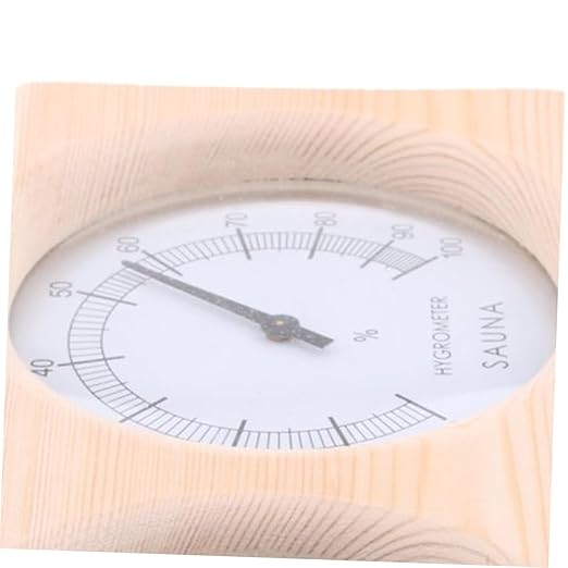 POPETPOP Wooden Temperature and Humidity for Sauna Hygrothermograph with Read Dial for Indoor Use Ranges Durable Wooden Design