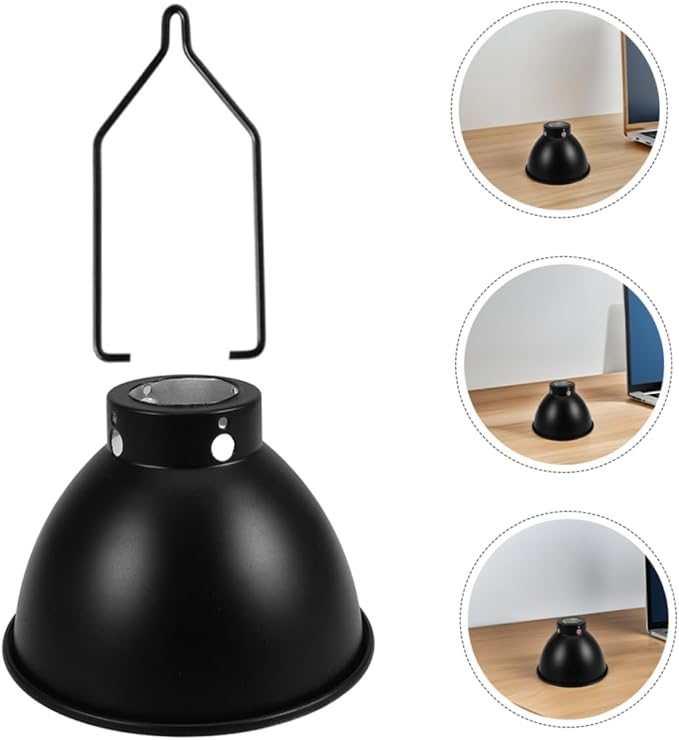 POPETPOP 2pcs Metal Heating Lamp Shade for Reptile Enclosures Deep Insulation Design with Hook High Temperature Resistant Easy Installation for Heat Distribution