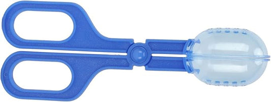 Reptile Feeding Clamp, Feeding Tool, Reptile Poop Scoop，Amphibian Terrarium Feeding and Cleaning Tool, Multipurpose Reptile Feeding Claw Collector, with Vents for Lizard Spider Tortoise(Blue)