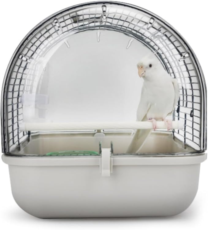 Bird Cage Parrot Cage Bird Cage Portable Pet Bird Travel Cage Creative Bird Carriers Durable Bird House Carrier for Balcony Flight Birdcage(Grey,L)