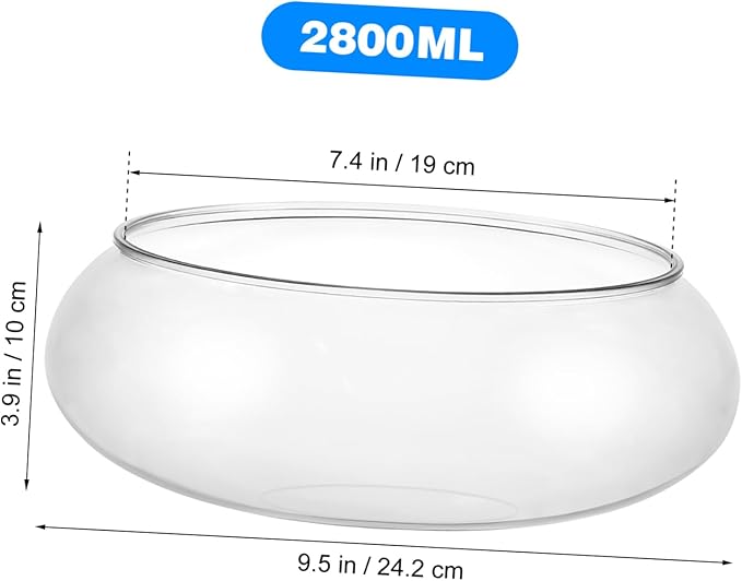 Transparent Desktop Aquarium Tank 9.52X9.52X3.93In Small Clear Fish Bowl for Betta Fish Aquatic Plants Home Office Decorative Landscape Tank