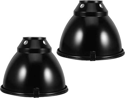 Yardwe 2 Sets Reptile Heat Lamp Covers with 5.8-inch Heat Lamp Shades, Heat-Resistant Reflector Domes for Reptile Habitat Lighting Suitable for Bearded Dragons and Lizards