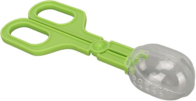 GLOGLOW Reptile Feeding Tool, Reptile Feeding Clamp Reptile Feeding and Cleaning Tool Reptile Poop Scoop with Vents for Tortoise (Green)