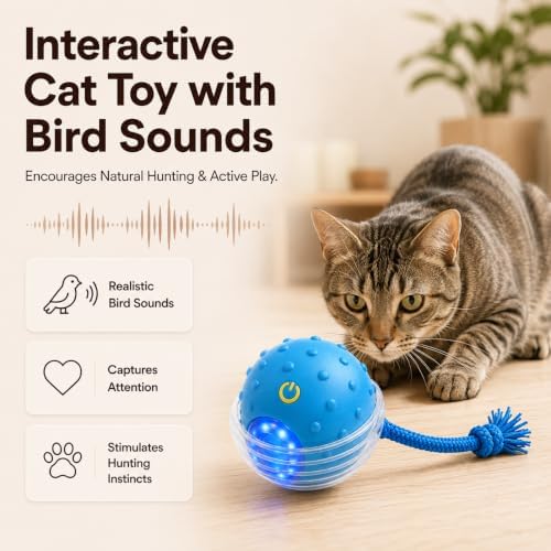 Interactive Rolling Cat Ball, Motion Activated Automatic Cat Toy - Image 4