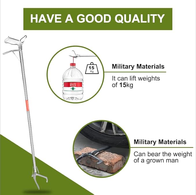 Reptile Tongs Snake Grabber Tool lock 47 inch Aluminum Alloy Easy to Carry Foldable and Light with Zigzag Wide Jaw Stainless Steel Professional Outdoor Catch Snake Hooks