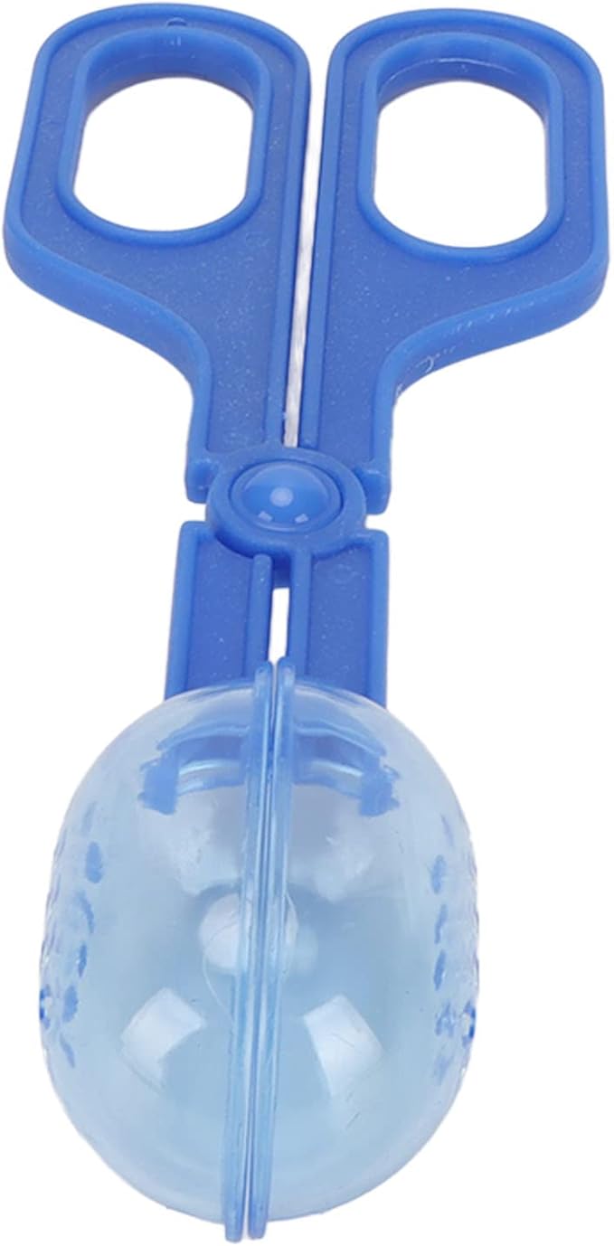 Reptile Feeding Clamp, Amphibian Terrarium Feeding and Cleaning Tool Reptile Poop Scoop, Multipurpose Reptile Feeding Claw Collector Reptile Feeding Clip with Vents for Tortoise Lizard Spider(Blue)