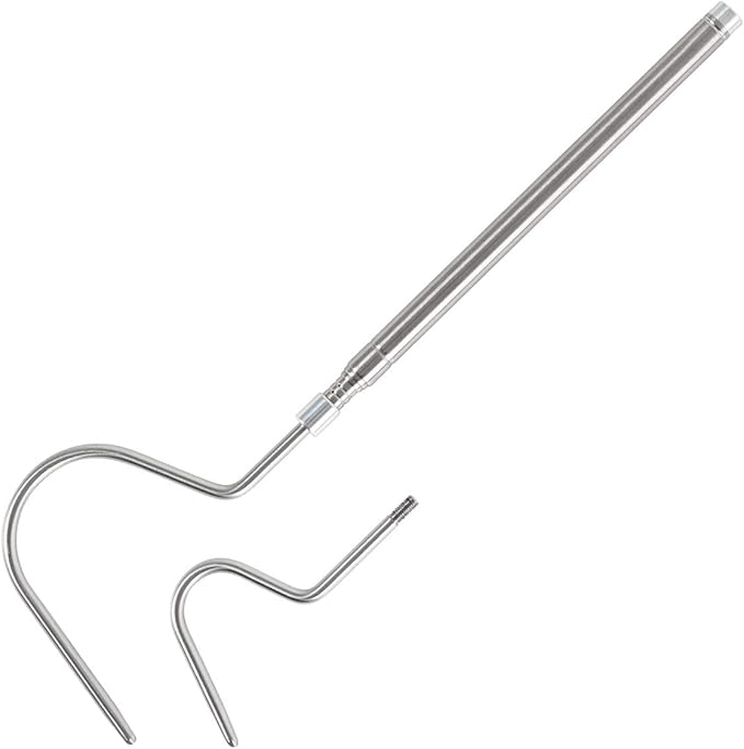 WACOOL 2 in 1 Collapsible Snake Hook, Adjustable Snake Tong Snake Grabber Cather Stick Handheld Pick-up Tool, 2 Hooks Suitable for Small Snake & Large Snake Catching Controlling Moving