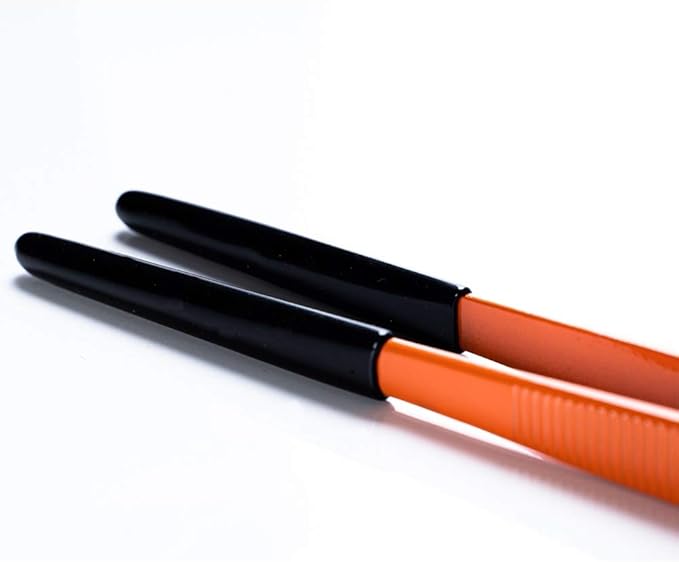 XYZReptiles Snake Feeding Tongs Stainless Steel Reptile Feeding Tongs With PVC Safety Tip (8 inch, Orange)
