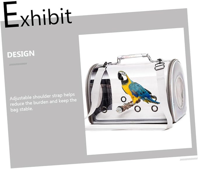 YARNOW Parrot Carrier Bag Standing Rack Portable PET Travel Carrier for Birds Side Access and Collapsible Design