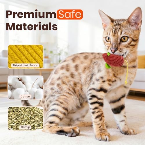 8Pcs Catnip Cat Mice Toys Interactive Mouse Cat Toy for Indoor,Adult & Kitten Cat Toys for Playing, Chewing & Teeth Cleaning - Image 3