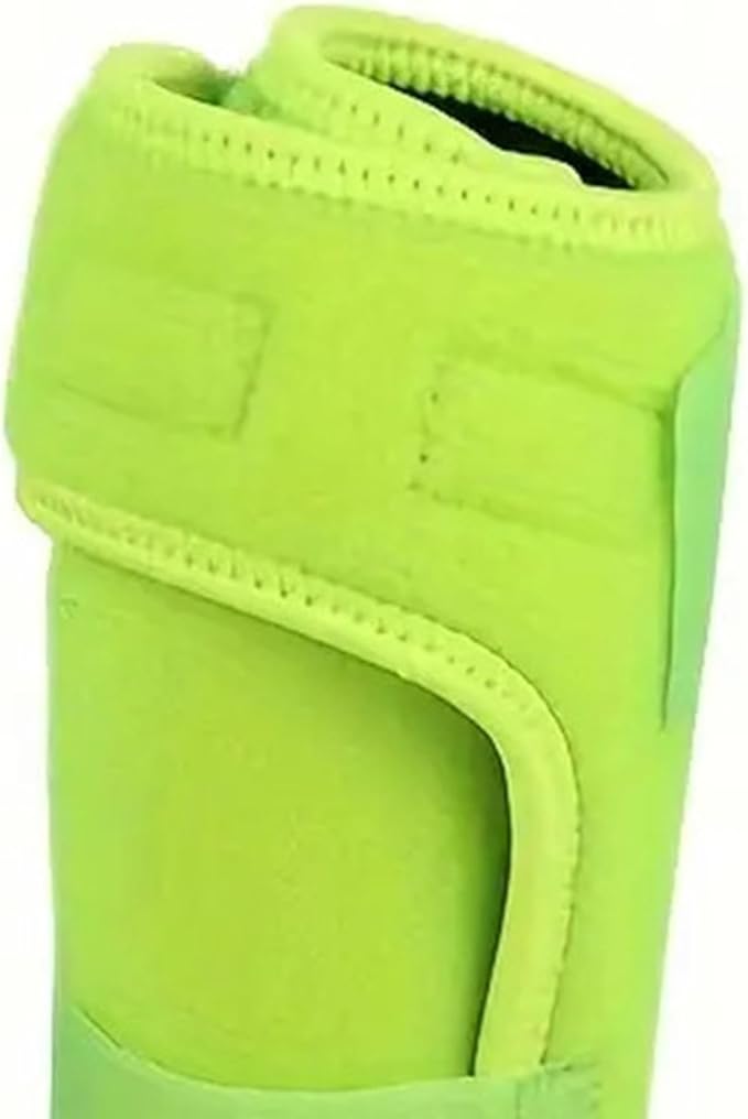 Generic 4Pcs Horse Boots Leg Protectors Adjustable Comfortable Neoprene Reusable Breathable Horse Protectors Equipment Set, Light Green, L