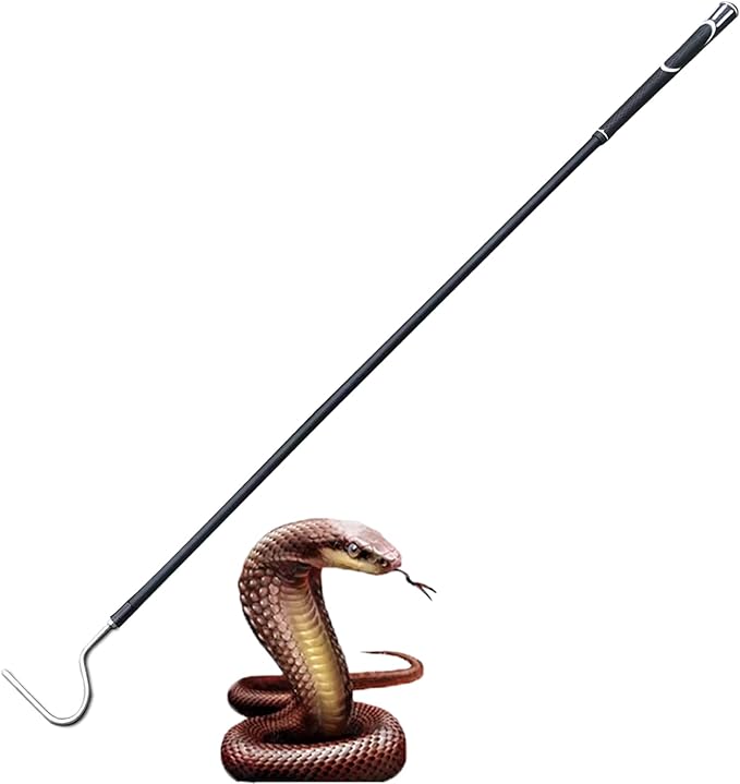 High-Carbon Snake Hook Reptile Stick Tongs Grabber Pick-up Handling Tools for Catching Controlling or Moving Snakes, 49in
