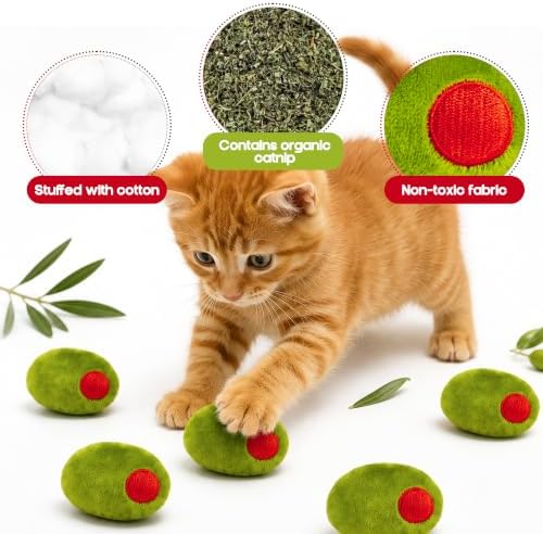 5Pcs Olive Catnip Crinkle Paper Sound Toys for Cat, Catmint Cat Toy Gift - Image 4