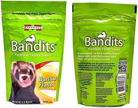 Aurora Pet Variety (4) Bandits Premium Ferret Treats (3-oz Each) with AuroraPet Wipes