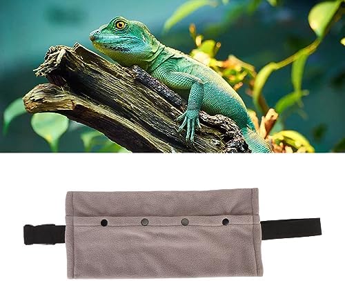 Soft Reptile Sling Carrier with Adjustable Strap, Warm Bearded Dragon Pouch for Lizard, Leopard Gecko, Hamster, Small Animals