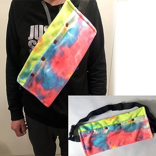 Reptile Sling Carrier with Adjustable Strap, Soft Warm Pouch for Bearded Dragon, Lizard, Leopard Gecko, Hamster, Small Animals, Iridescent