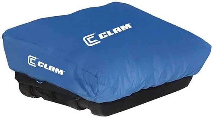 CLAM Ice Fishing Shelter Travel Cover – Heavy-Duty Polyester Cover for Voyager, Adventure, Tundra, Thermal XL, Large Nordic Sled – Weather-Resistant with Straps & Pockets – Blue
