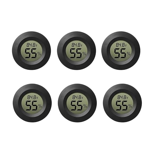Mini Humidity & Temperature Monitor 6-Pack, Digital Hygrometer Thermometer for Indoor Use, Greenhouse, Terrarium, Humidor