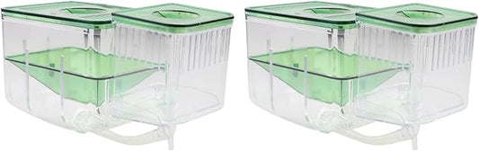 DOITOOL Fish Breeding Box for Aquarium Transparent Isolation Tank with Fine Mesh Sieve for Baby Fish Separator and Guppy Fry Hatchery Compact 2-Pack for Home Aquarium