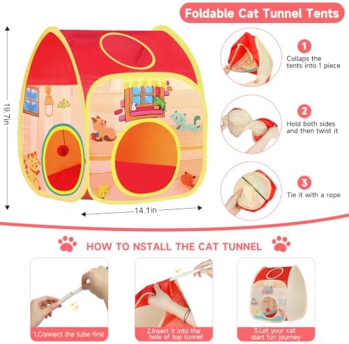 AILUKI 33PCS Cat Toys Variety Pack for Indoor Cats, Kitten Toys Cat Tunnel - Image 4