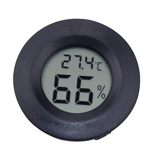 Kisangel 3sets Reptile Pet Temperature and Humidity Digital Hygrometer for Terrarium Use Lightweight Acrylic Design for Snakes Bearded Dragons and Frogs Black 4pc*3