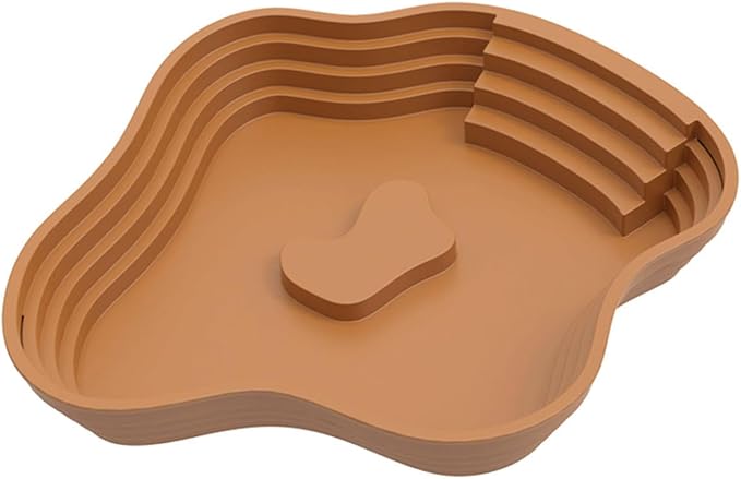 Sloped Animal Water Container Simulated Living Space Platform for Tortoises Amphibians Soaking Tub for Turtles Safe Turtle Drinking Bath Pan Multi Functional Soaking Dish Indoor/Outdoor Turtle Water