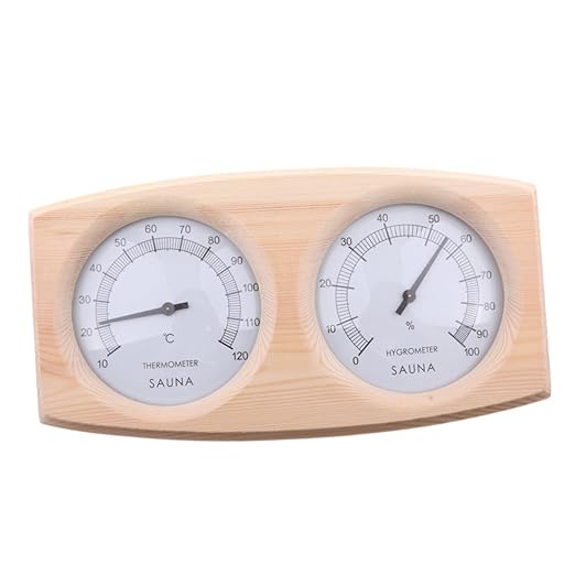 VICASKY Wooden Humidity Temperature Hygrometer Pointer Thermometer Digital Sauna Thermometer for Sauna Home Use