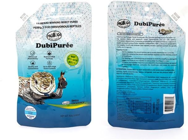 Bearded Dragon Reptile Food, Gecko Gel, Horned Lizard Fruit Puree, Leopard Gecko Food, Blue-Tongued Skink 80g