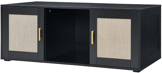 Reptile Tank Stand for Unipaws 110 Gallon Reptile Tank, Furniture Style Terrarium Stand with Storage Cabinet, Heavy Duty Black Table for Reptile Habitats